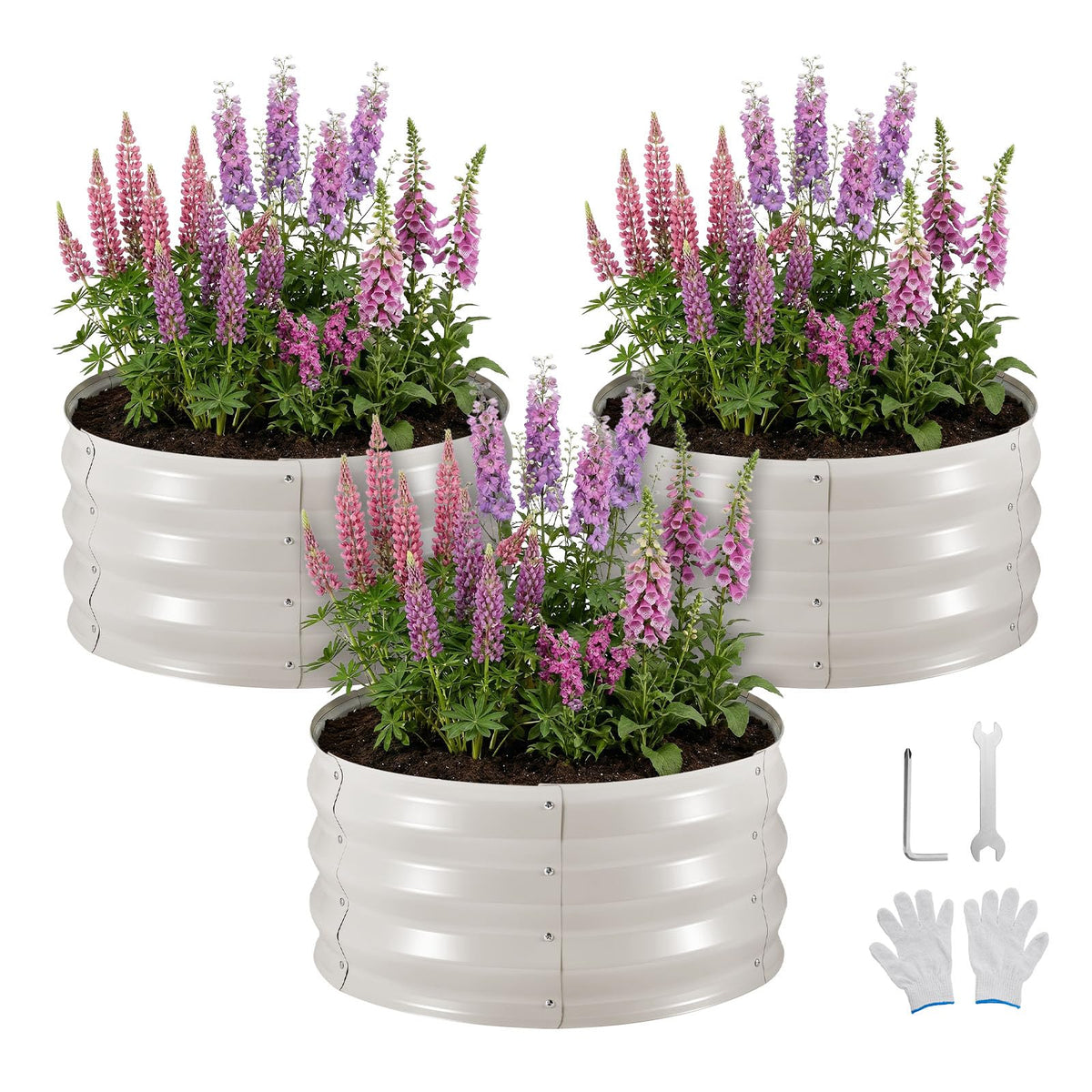 VEVOR round raised garden bed kit, quick assembly for planting.