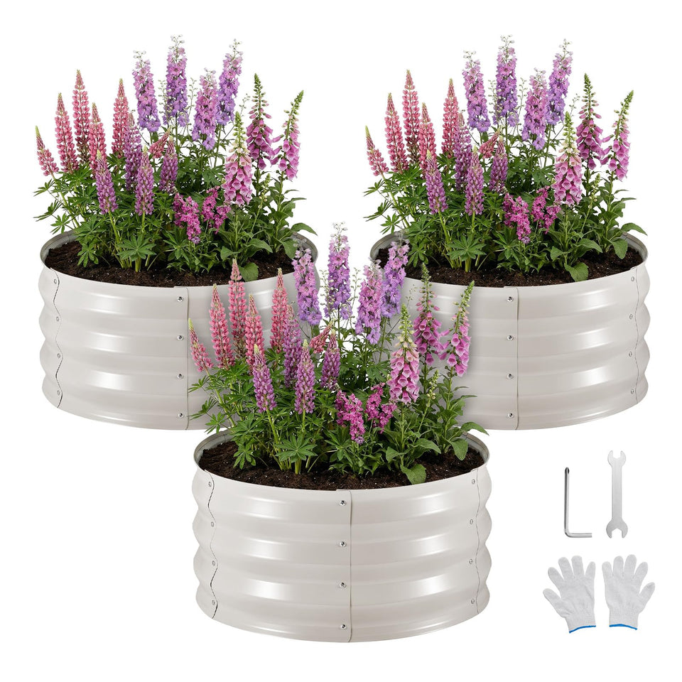 VEVOR round raised garden bed kit, quick assembly for planting.