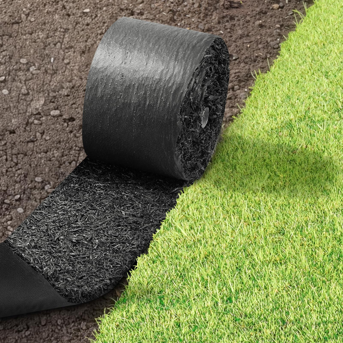 VEVOR rubber mulch mat roll features a porous structure for drainage.