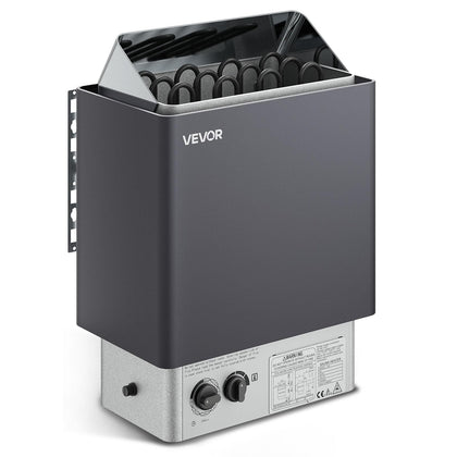 VEVOR sauna heater front view, compact 6KW unit ideal for home spa use