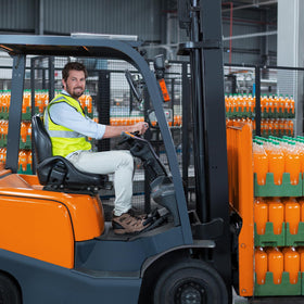 VEVOR seat suspension on forklift demonstrates improved operator comfort during long shifts.