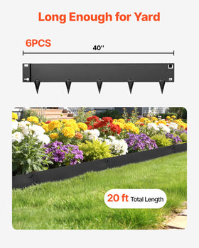VEVOR secure-link edging keeps panels aligned along walkways and beds.