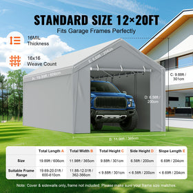 VEVOR side panel 180g PE material adds sturdy weather barrier