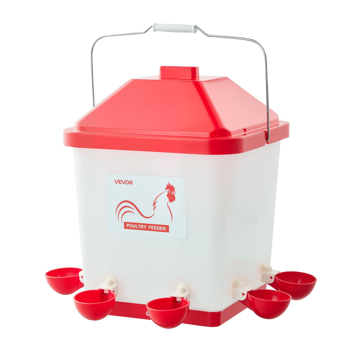 VEVOR six-port drinking area supports concurrent flock hydration.