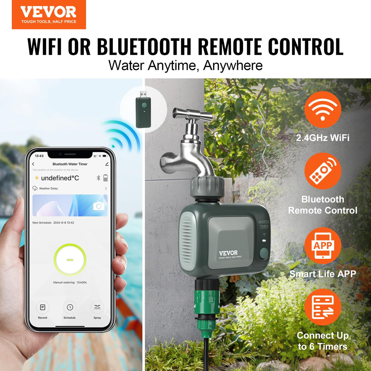 VEVOR timer connected to the Smart Life app for remote control.