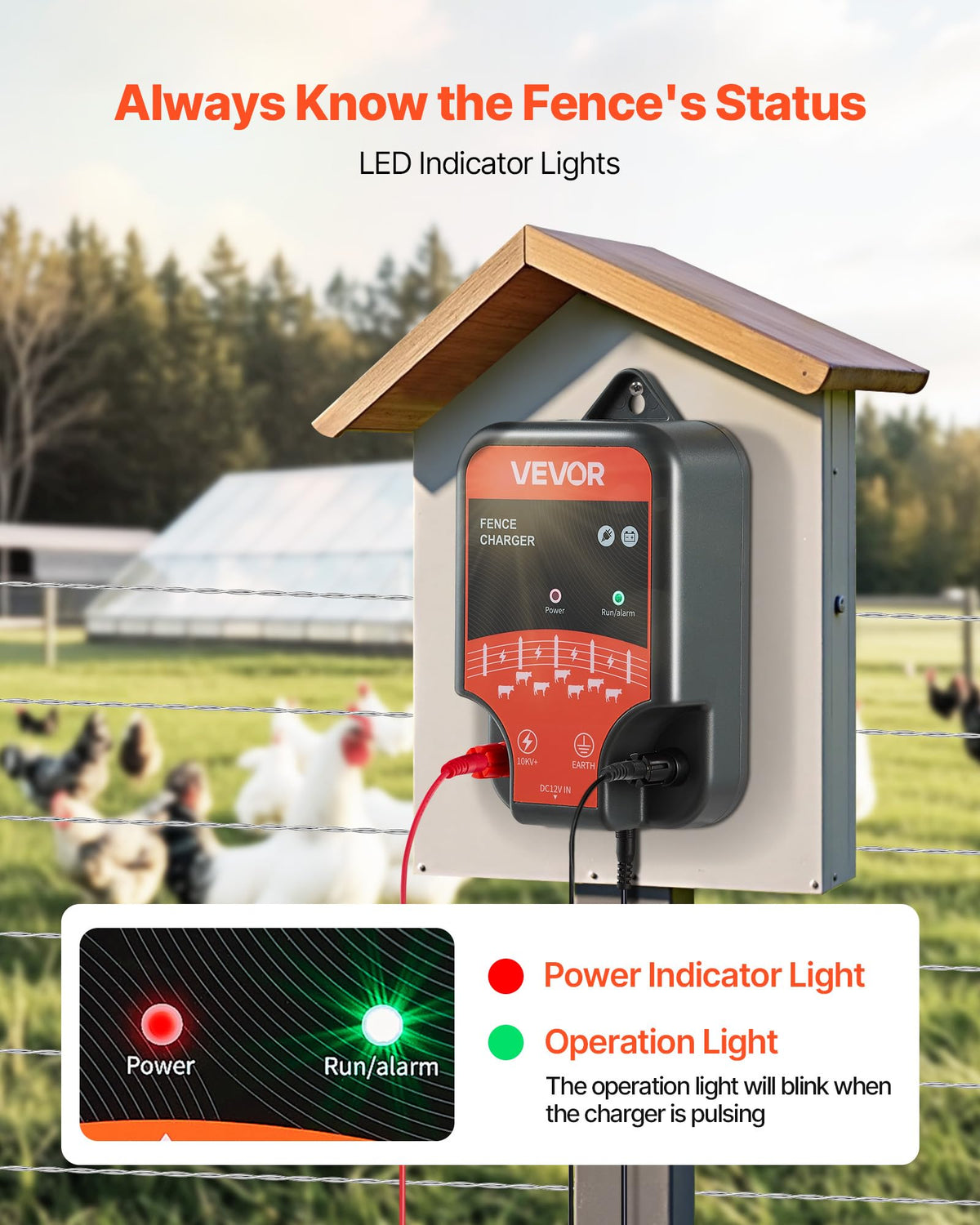 VEVOR solar power option supports off-grid operation for dependable fencing.