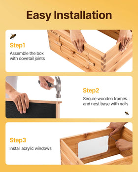 VEVOR spacious 10-frame interior supports healthy bee growth