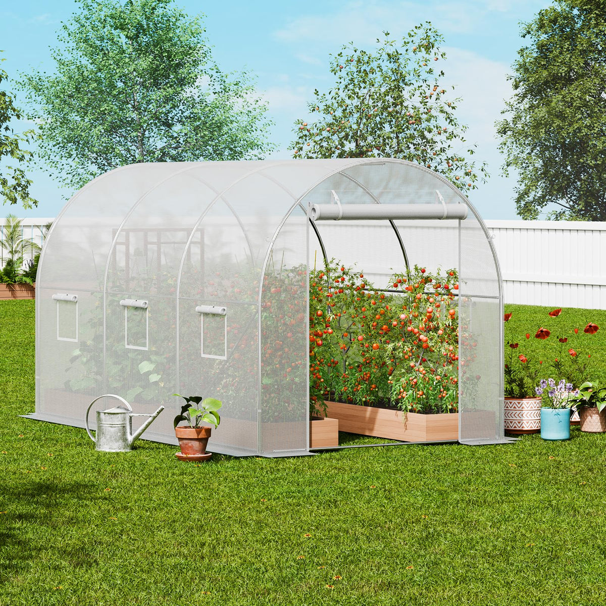 VEVOR spacious walk-in design supports multiple plant shelves for organization