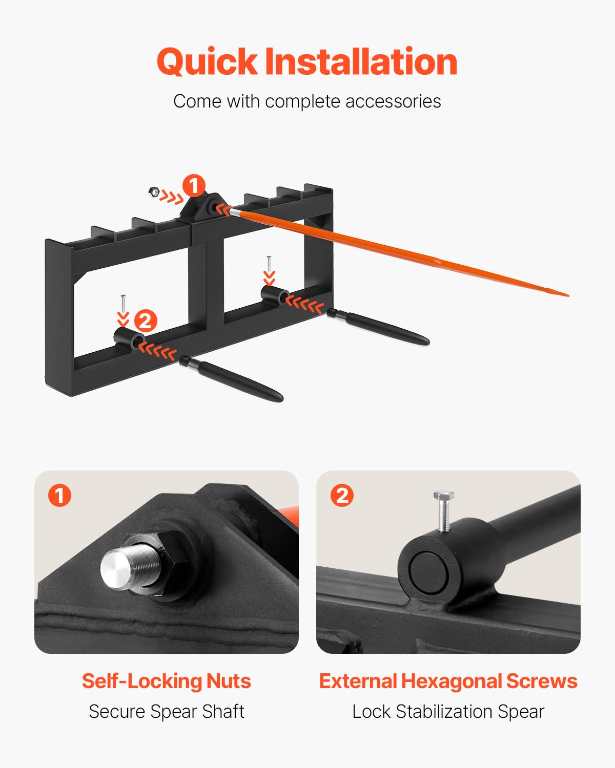 VEVOR spring steel with powder coating resists bending and corrosion.