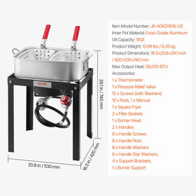 VEVOR square burner bracket for stable outdoor use.