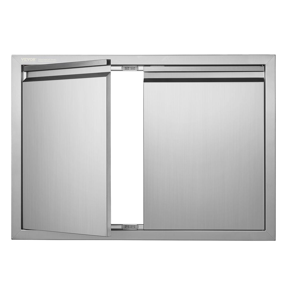 VEVOR stainless steel BBQ access door front view shows durable outdoor cabinet access