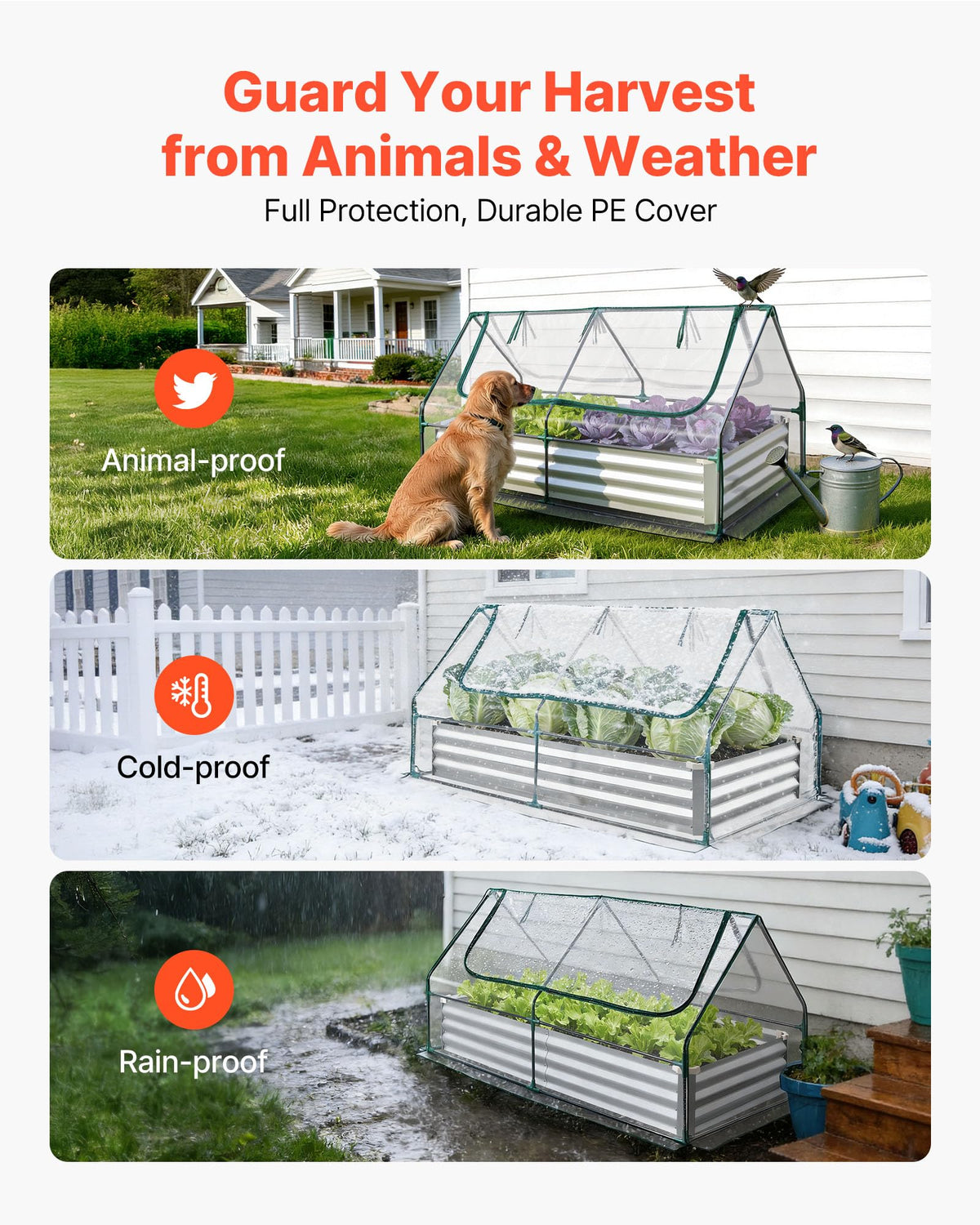 VEVOR steel frame with reinforced bars supporting the raised bed