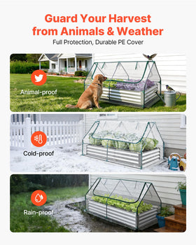 VEVOR steel frame with reinforced bars supporting the raised bed