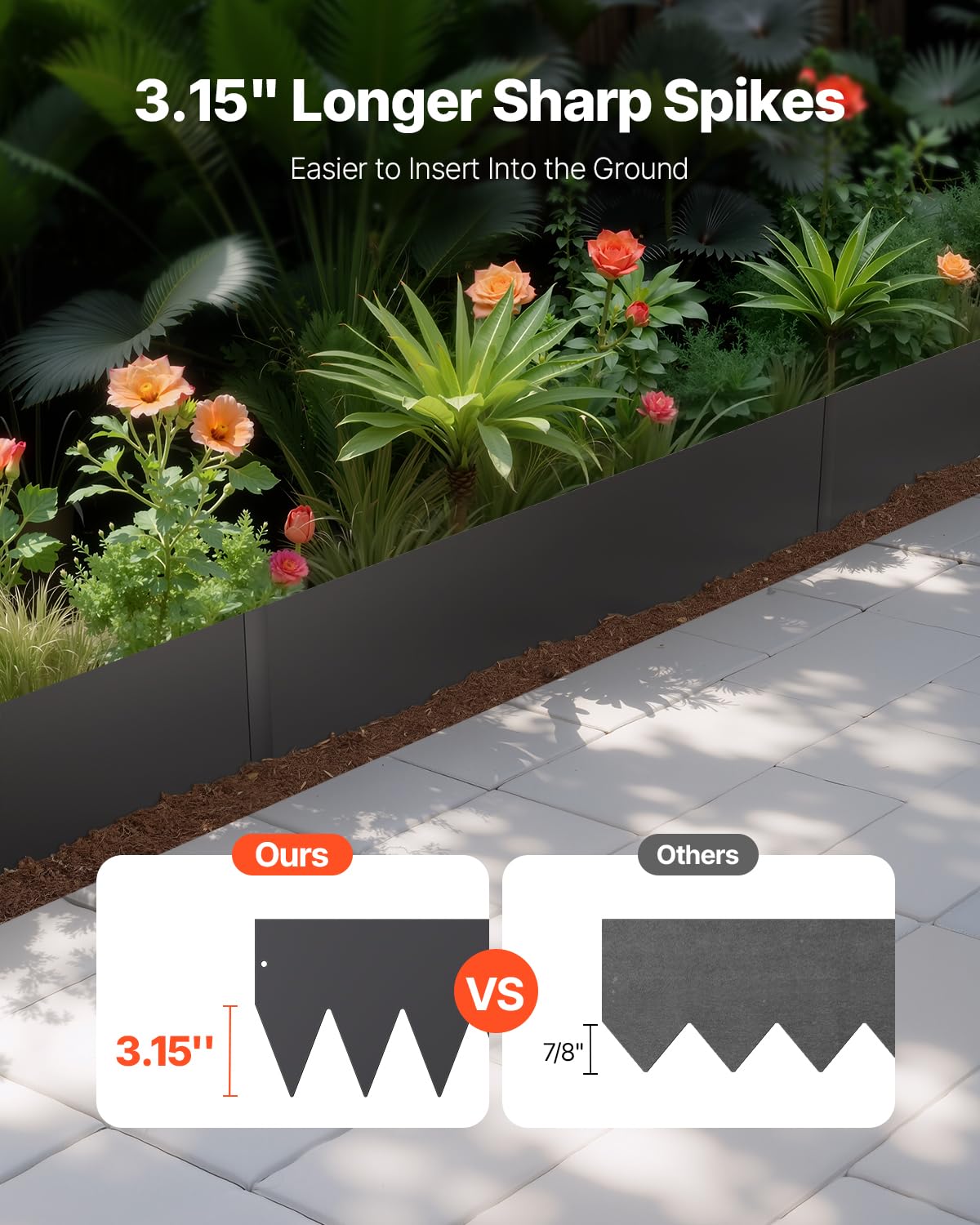 VEVOR rust-resistant steel edging demonstrates long-lasting outdoor durability