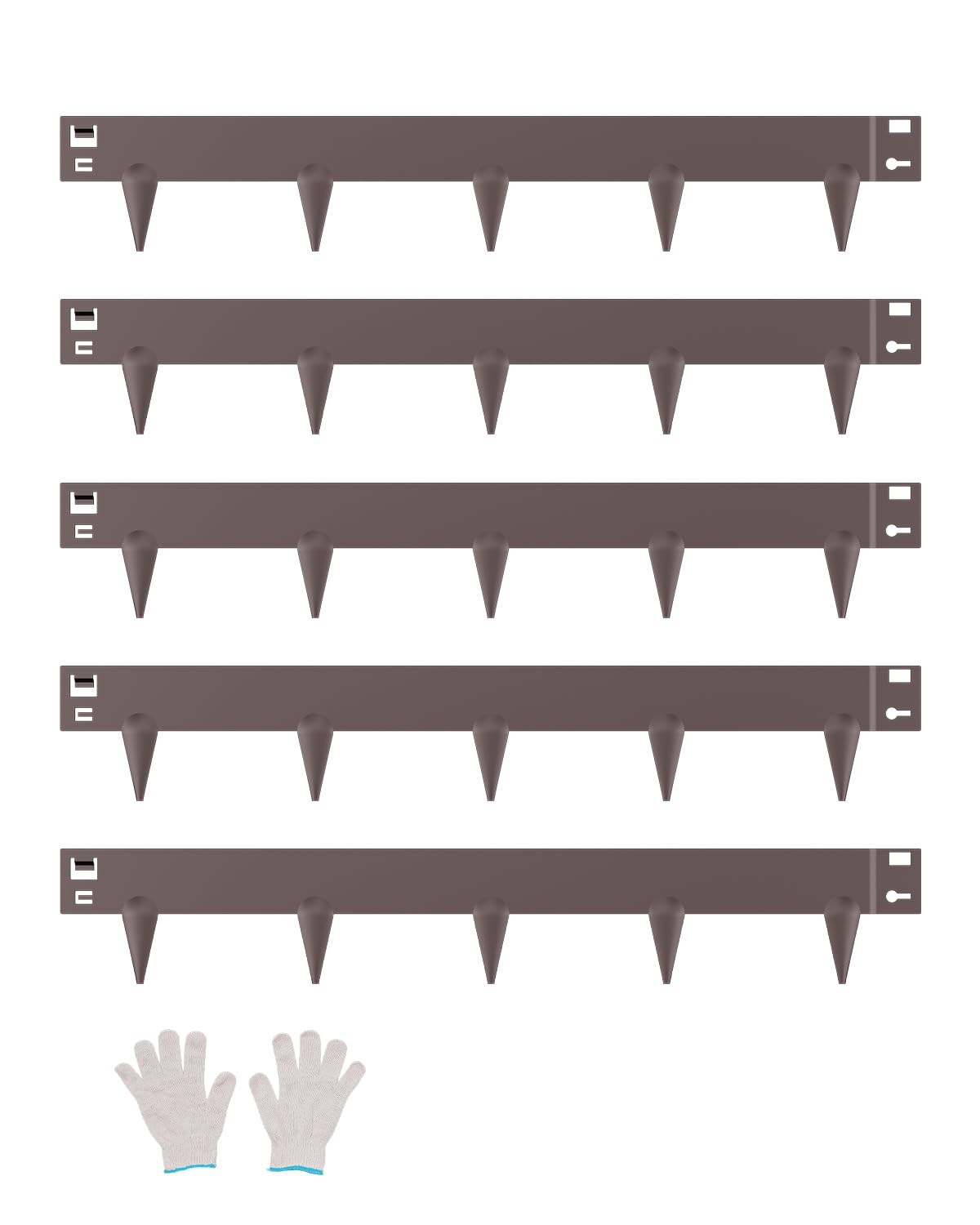 VEVOR steel landscape edging 5-pack forms a durable brown border for flower beds