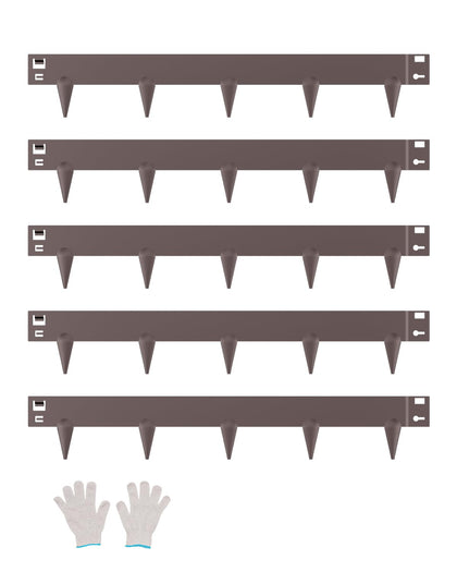 VEVOR steel landscape edging 5-pack forms a durable brown border for flower beds