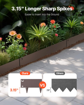 Flexible VEVOR edging bends to fit irregular garden curves