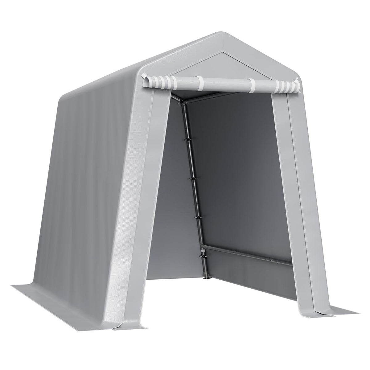 VEVOR portable shed ready for outdoor storage in any season.