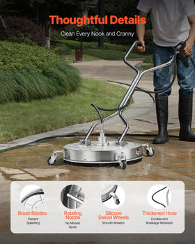 VEVOR surface cleaner rotating handle aids ergonomic sweeping