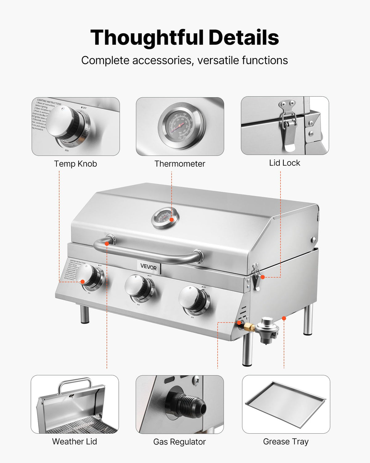 VEVOR portable-handle enables easy carrying to picnics and tailgates