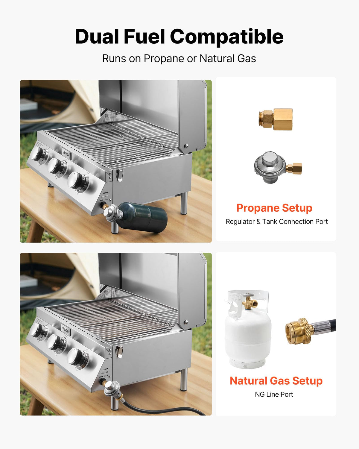 VEVOR weatherproof-shield protects cooking in varied weather conditions