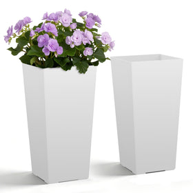 VEVOR tall planter 22-inch white on front porch for durable outdoor styling.