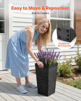 VEVOR tall planter inner pot for flexible soil or potted planting options.