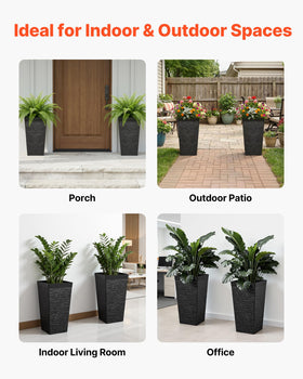 VEVOR porch planter showcasing drainage system and upright container for outdoor use.