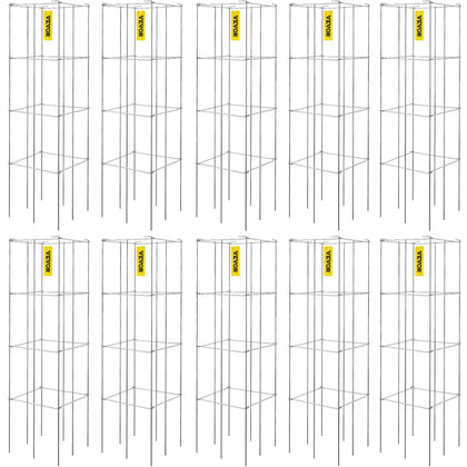 VEVOR tomato cages 3-tier trellis supports vertical growth for climbing plants.