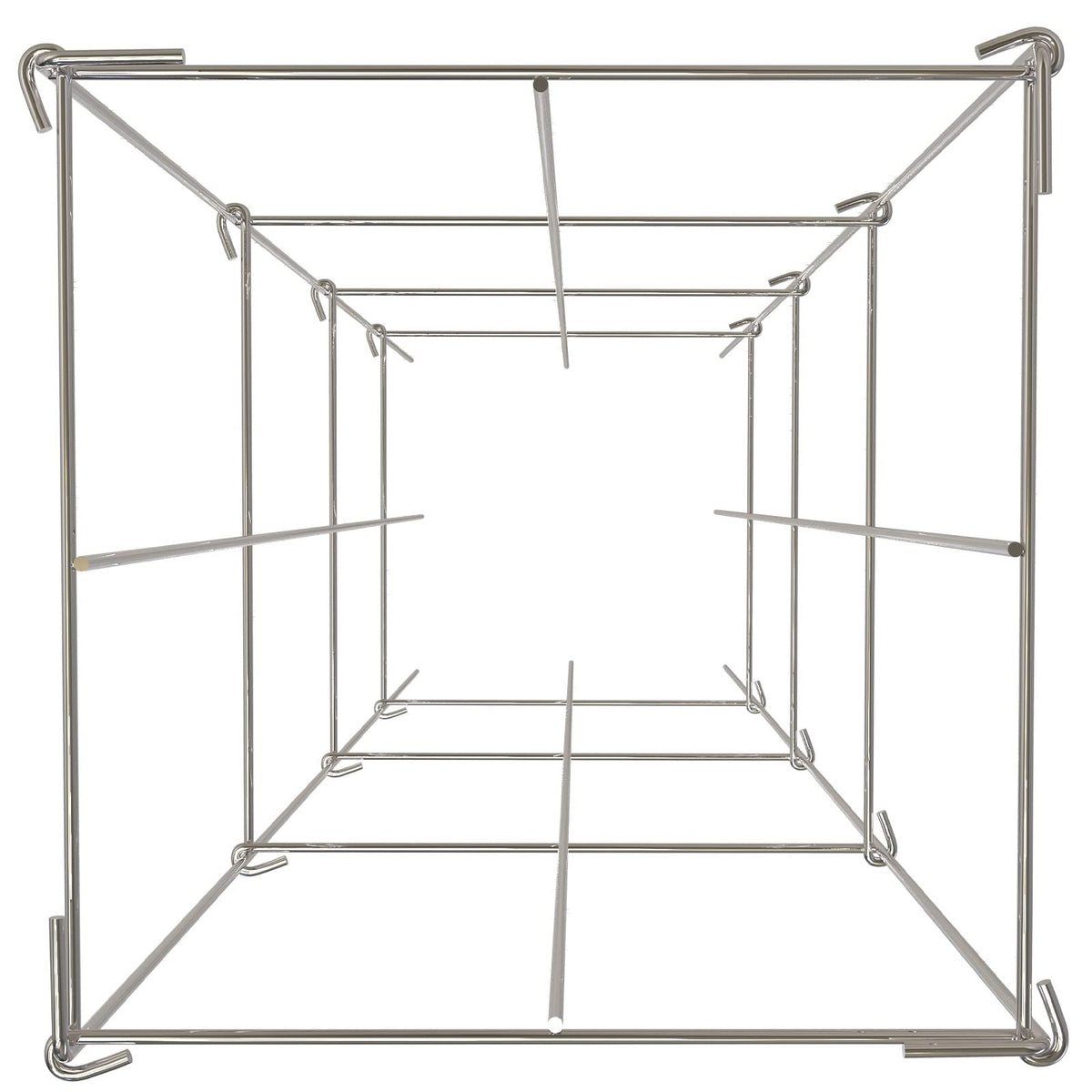 VEVOR tomato cages silver finish blends aesthetically with plants.