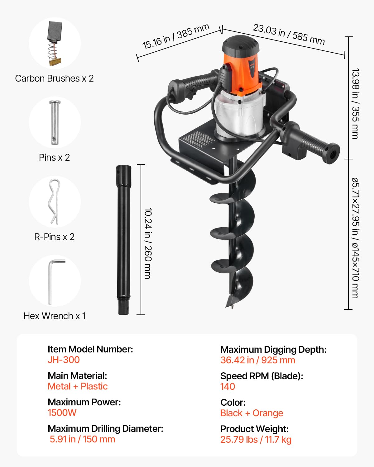 VEVOR versatile applications for fence posts, tree planting and garden projects