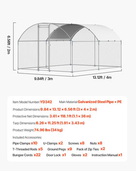 VEVOR versatile enclosure works as hen, duck, or rabbit housing.