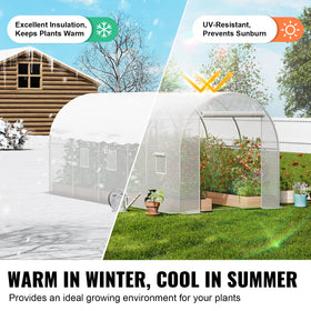 VEVOR Walk-in Tunnel Greenhouse door open for easy access and daily maintenance.
