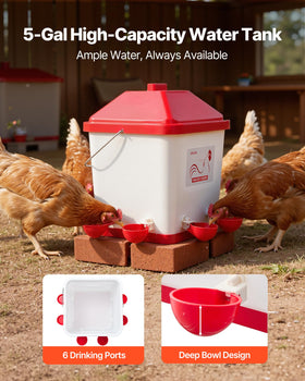 VEVOR waterer top with sealed rubber ring shields from rain.