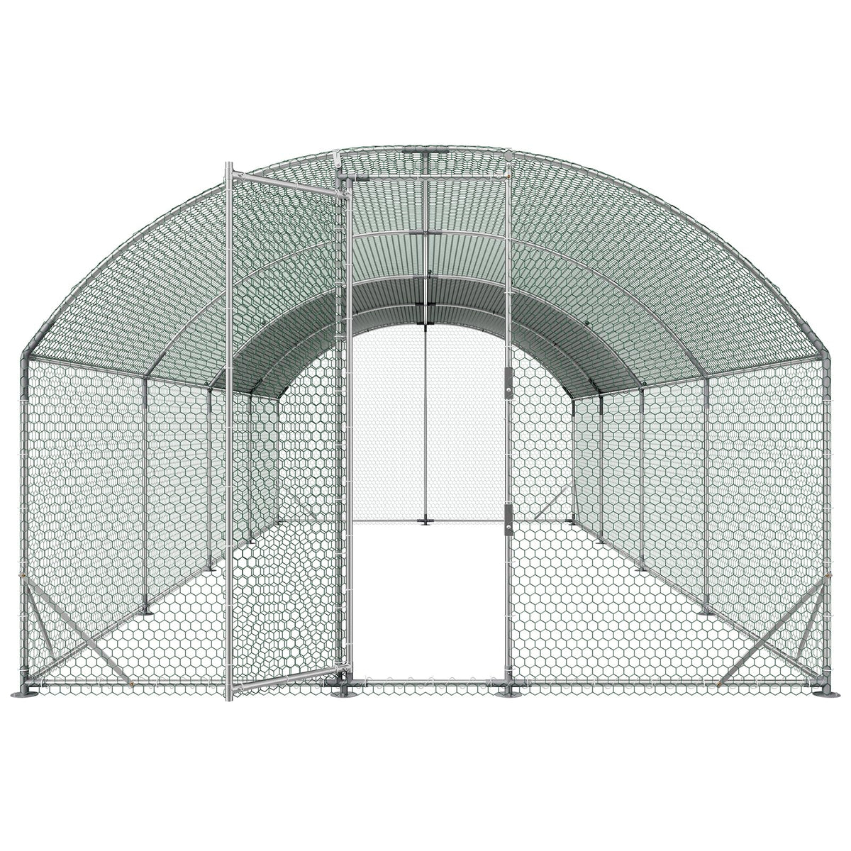 VEVOR weather-ready dome roof sheds rain and snow for year-round use.