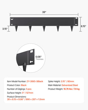 VEVOR weatherproof rust-resistant edging withstands outdoor conditions
