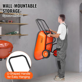 VEVOR Wheelbarrow Cart dump design enables easy unloading from the hopper.