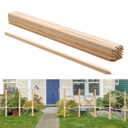 VEVOR wooden garden stakes set of 25 with 48x0.75x0.75 in size for sturdy borders and garden lines