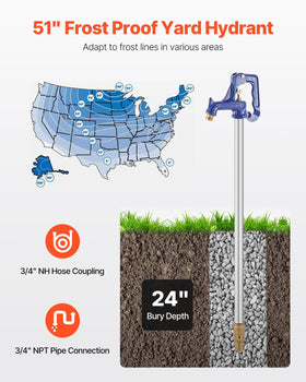 VEVOR 3-4in NPT pipe connection enables quick hose setup
