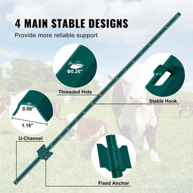 VEVOR fence post with zip ties included for quick setup.