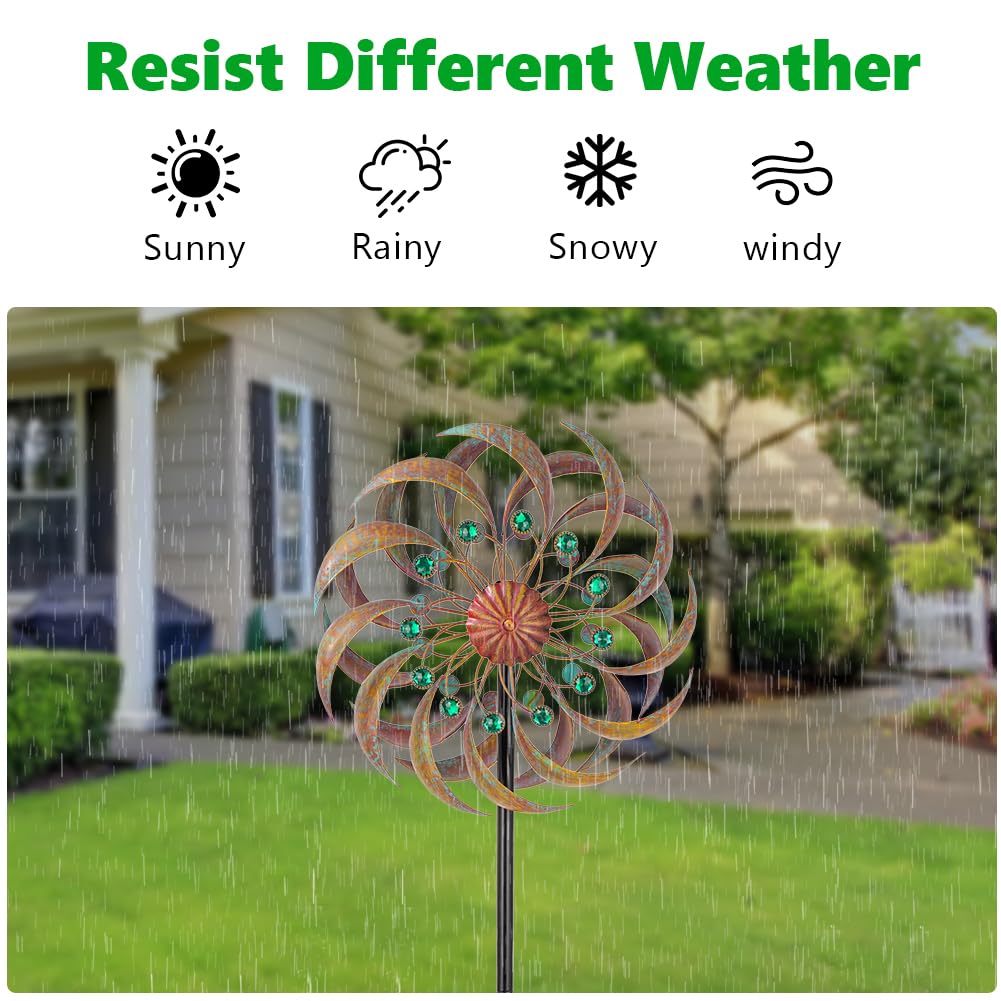 VEWOGARDEN aerodynamic spinning blades deliver smooth motion in light breezes.