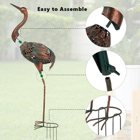 VEWOGARDEN Antique bronze heron statue ideal for outdoor landscapes