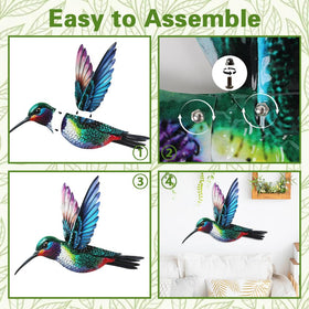 VEWOGARDEN outdoor hummingbird art with easy installation and included wrench.
