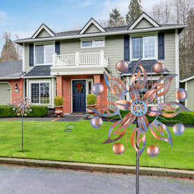 VEWOGARDEN metal wind spinner for yard offers rust-proof, weather-ready decoration.