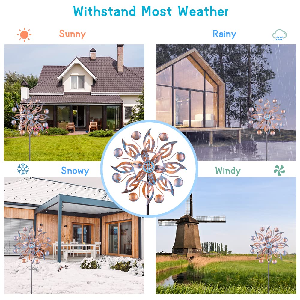 VEWOGARDEN color-rich leaf design wind spinner brightens any yard.