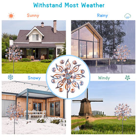 VEWOGARDEN color-rich leaf design wind spinner brightens any yard.