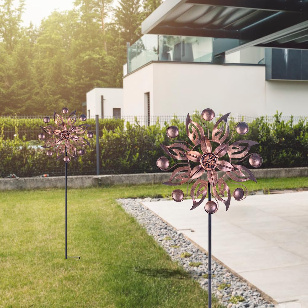 VEWOGARDEN outdoor wind spinner enhances lawn with kinetic motion