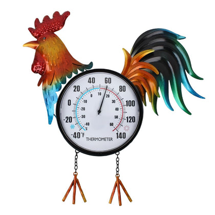 VEWOGARDEN rooster thermometer dial shows temperature at a glance for outdoor spaces.
