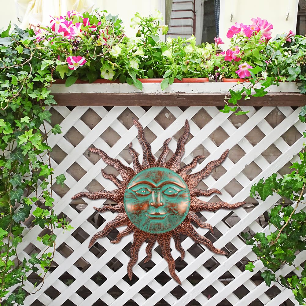 VEWOGARDEN sun-face detail, colorful radiance for garden decor.