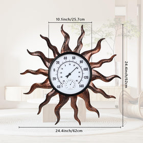 VEWOGARDEN sun outdoor thermometer garden setting shows practical, weather-ready display